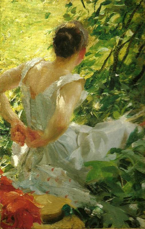 kvinna som klar sig, Anders Zorn